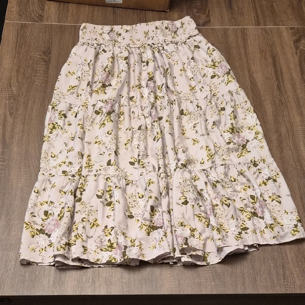 Wild Fable Floral A-Line Maxi Skirt in Lavender and Green